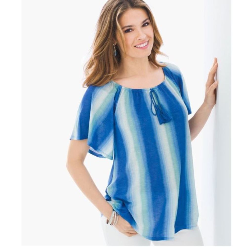 Chico's 3 XL 16 Striped Top Shirt Tunic